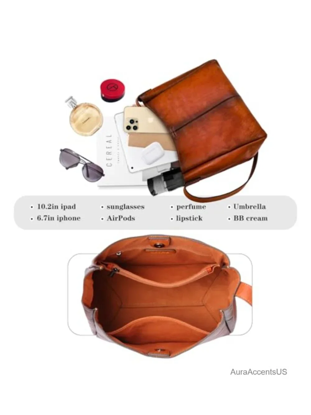 Genuine Leather Hobo Shoulder Crossbody Bag Adjustable Strap